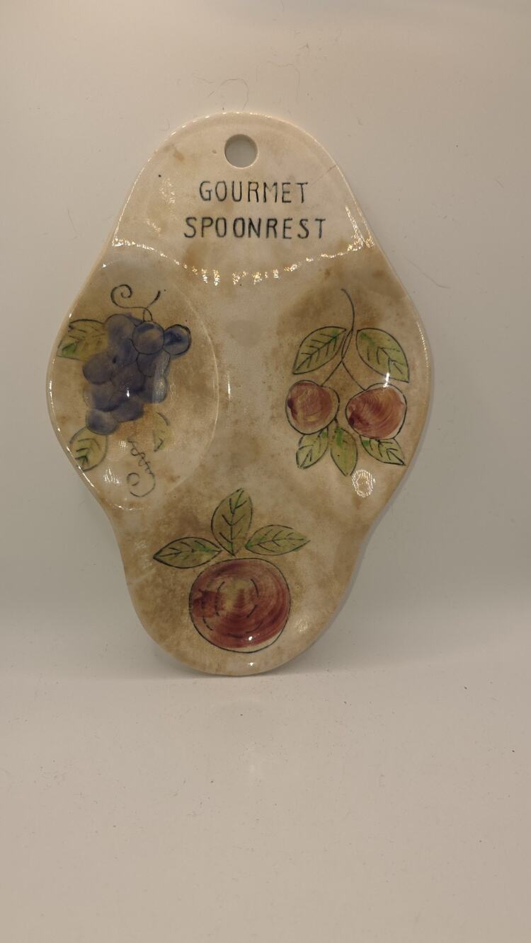 Vintage Gourmet Spoonrest Ceramic Fruit Design Made in Korea Wall Hanging